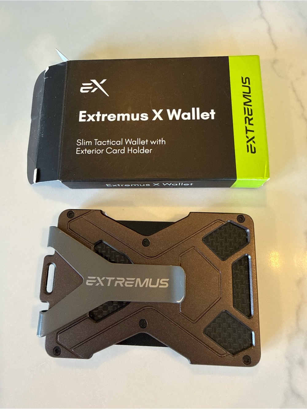 Extremus Brown Money Clip Wallet with Silver Clip